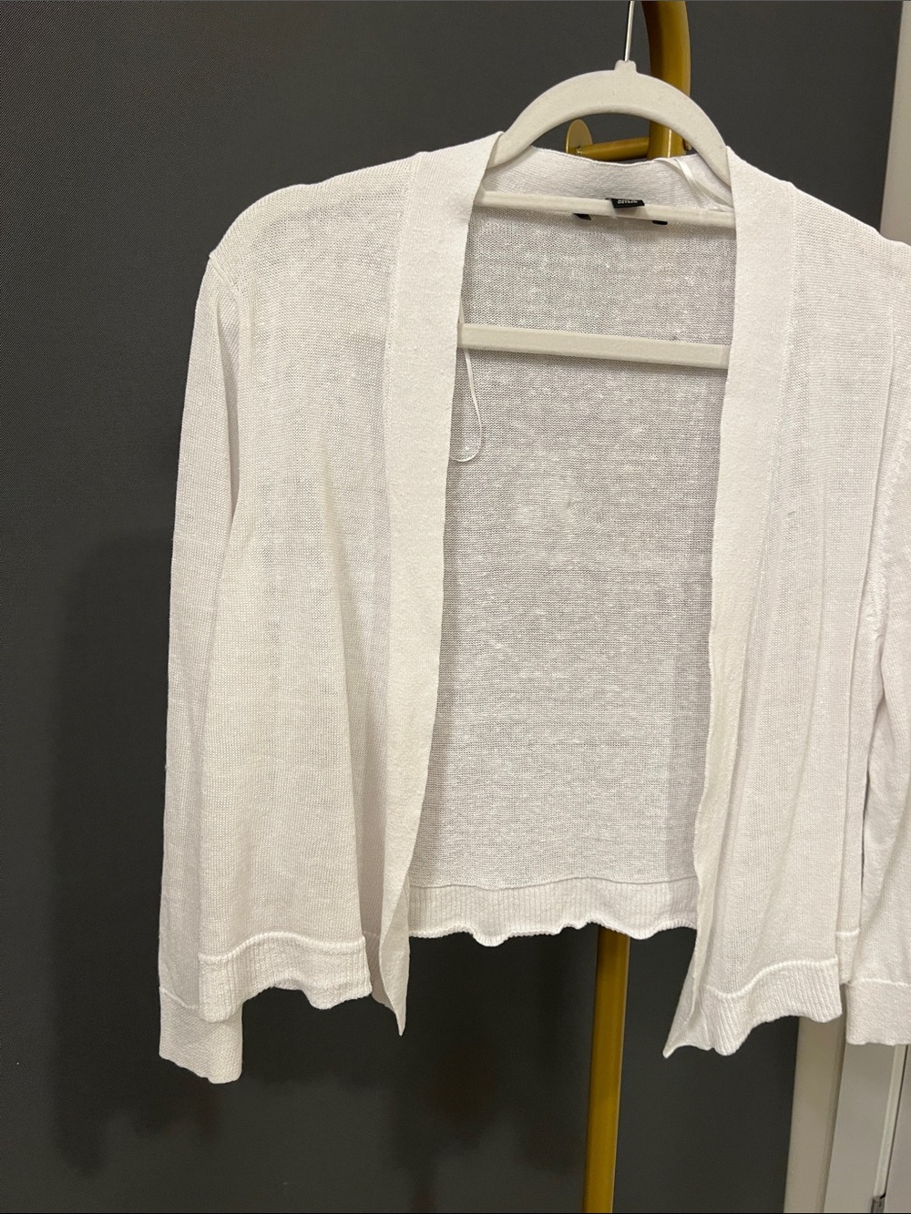 Ann Taylor White Lightweight Open Cardigan
